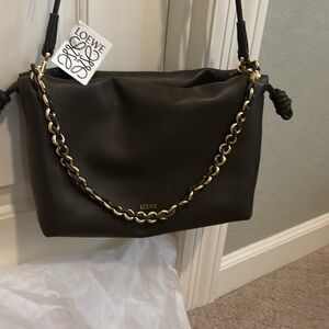 Loewe Black Leather Shoulder Bag